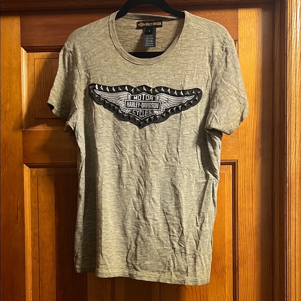 Harley-Davidson Tan Short Sleeve Tee with Unique Wash